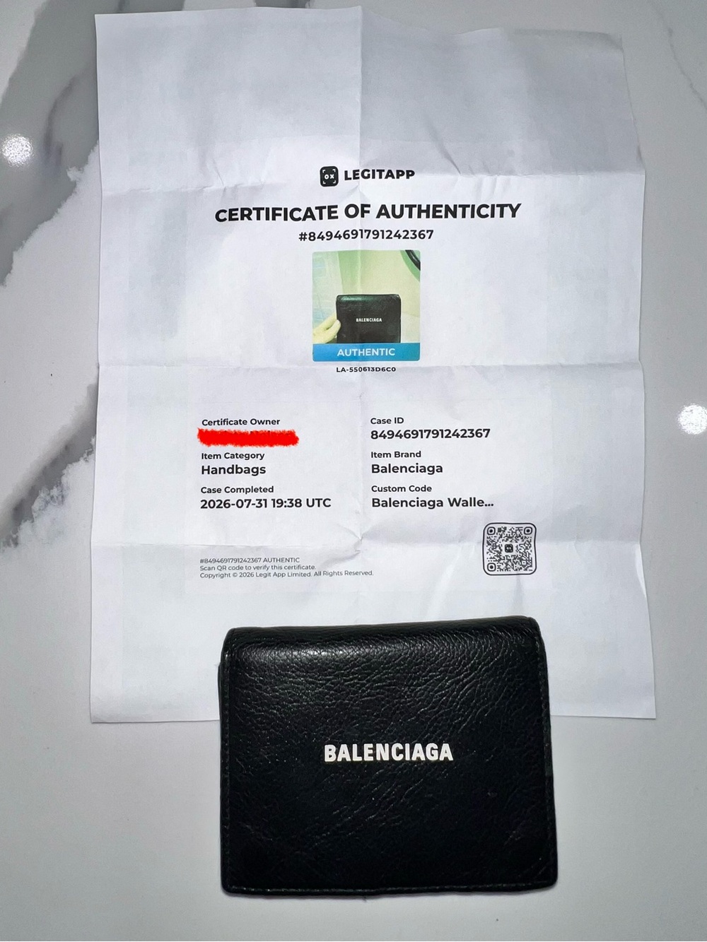 Balenciaga Cash Grained Black Bifold Wallet ✨ Priced to Sell!